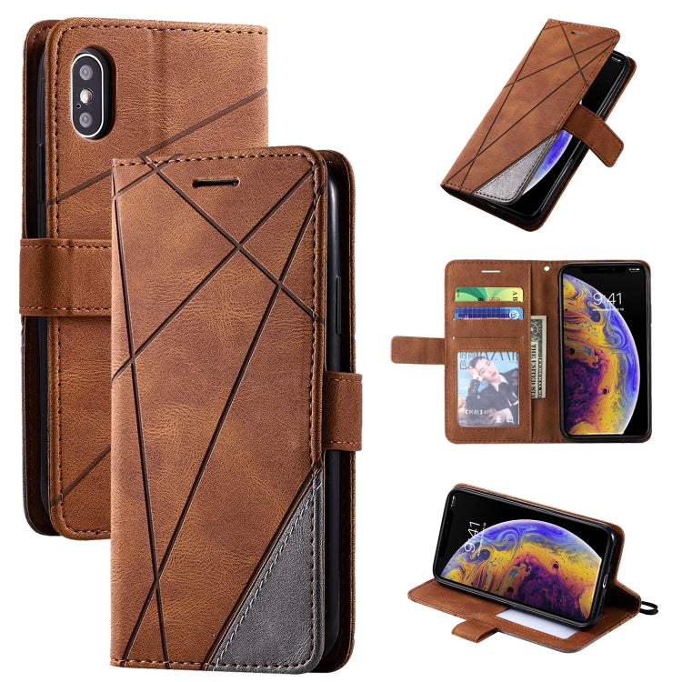 Skin Feel Splicing Horizontal Flip Leather Case with Holder & Card Slots & Wallet & Photo Frame, For iPhone XS / X, For iPhone 11, For iPhone 11 Pro, For iPhone 11 Pro Max