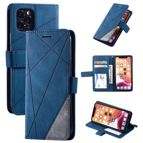 Skin Feel Splicing Horizontal Flip Leather Case with Holder & Card Slots & Wallet & Photo Frame, For iPhone XS / X, For iPhone 11, For iPhone 11 Pro, For iPhone 11 Pro Max