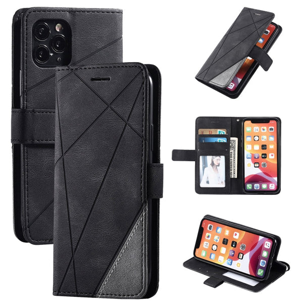 Skin Feel Splicing Horizontal Flip Leather Case with Holder & Card Slots & Wallet & Photo Frame, For iPhone XS / X, For iPhone 11, For iPhone 11 Pro, For iPhone 11 Pro Max