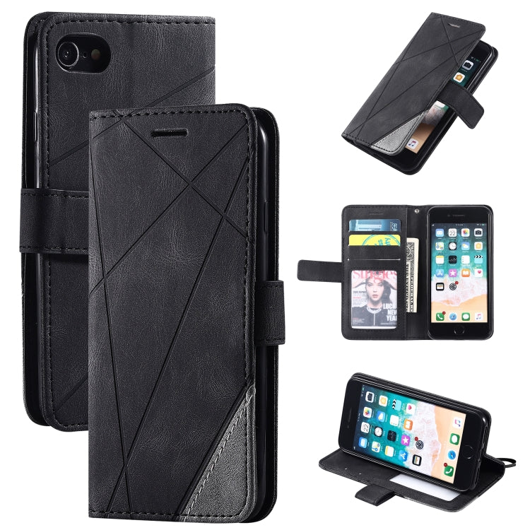 Skin Feel Splicing Horizontal Flip Leather Case with Holder & Card Slots & Wallet & Photo Frame, For iPhone SE 2022 / SE 2020 / 8 / 7, For Xiaomi Redmi Note 8, For Xiaomi Redmi Note 8 Pro