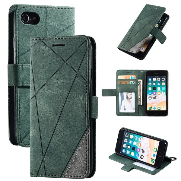 Skin Feel Splicing Horizontal Flip Leather Case with Holder & Card Slots & Wallet & Photo Frame, For iPhone SE 2022 / SE 2020 / 8 / 7, For Xiaomi Redmi Note 8, For Xiaomi Redmi Note 8 Pro