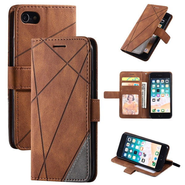 Skin Feel Splicing Horizontal Flip Leather Case with Holder & Card Slots & Wallet & Photo Frame, For iPhone SE 2022 / SE 2020 / 8 / 7, For Xiaomi Redmi Note 8, For Xiaomi Redmi Note 8 Pro