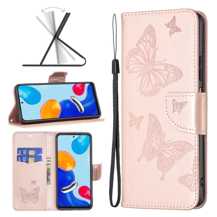 Two Butterflies Embossing Leather Phone Case, For Xiaomi Poco F5 5G / Redmi Note 12 Turbo, For Xiaomi Redmi Note 12S 4G / Note 11, For Xiaomi Civi 3 5G