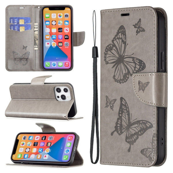 Two Butterflies Embossing Leather Phone Case, For Xiaomi Poco F5 5G / Redmi Note 12 Turbo, For Xiaomi Redmi Note 12S 4G / Note 11, For Xiaomi Civi 3 5G