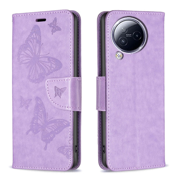 Two Butterflies Embossing Leather Phone Case, For Xiaomi Poco F5 5G / Redmi Note 12 Turbo, For Xiaomi Redmi Note 12S 4G / Note 11, For Xiaomi Civi 3 5G