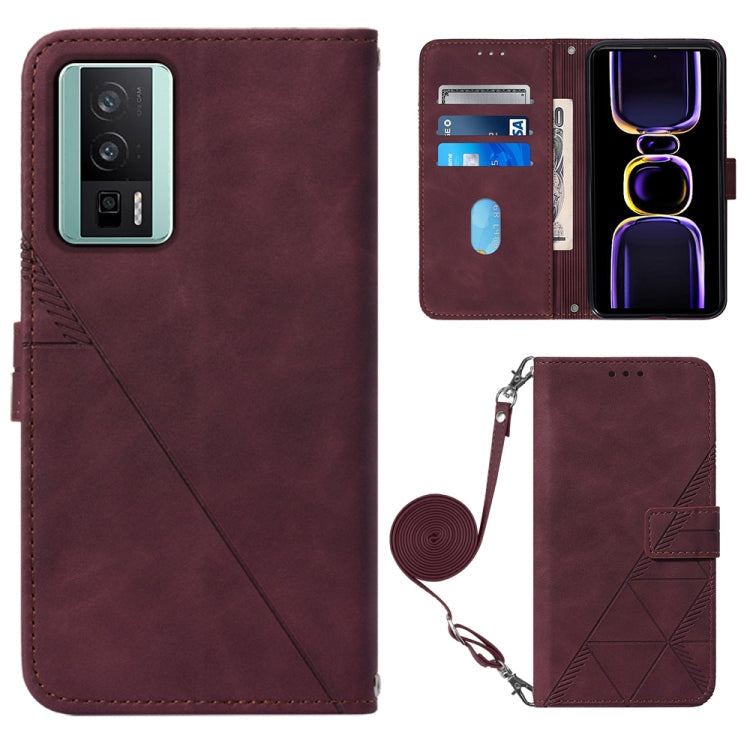 Crossbody 3D Embossed Flip Leather Phone Case