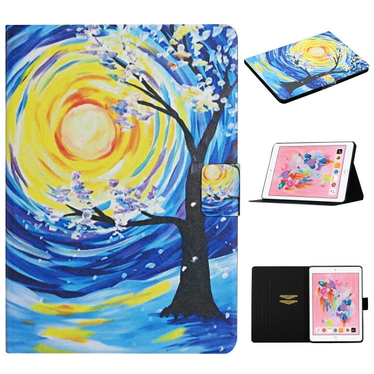 Colored Drawing Pattern Horizontal Flip Leather Case with Holder & Card Slots & Sleep / Wake-up Function