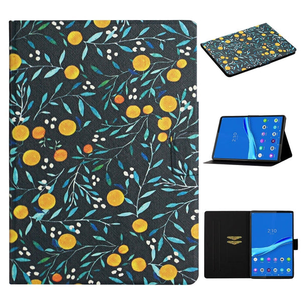 Flower Pattern Horizontal Flip Leather Case with Card Slots & Holder