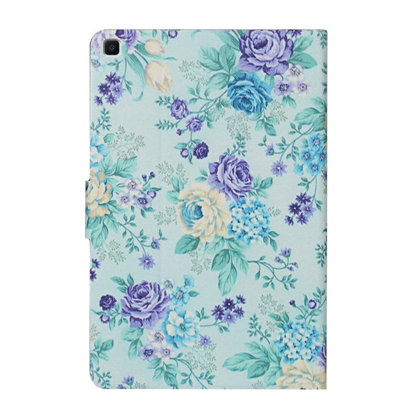 Flower Pattern Horizontal Flip Leather Case with Card Slots & Holder
