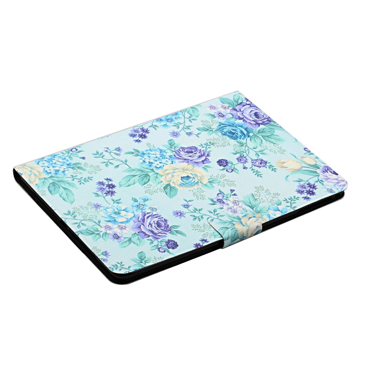 Flower Pattern Horizontal Flip Leather Case with Card Slots & Holder