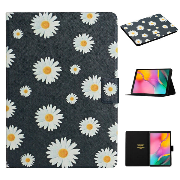 Flower Pattern Horizontal Flip Leather Case with Card Slots & Holder