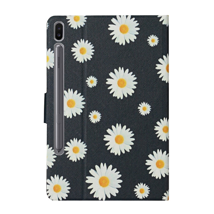 Flower Pattern Horizontal Flip Leather Case with Card Slots & Holder