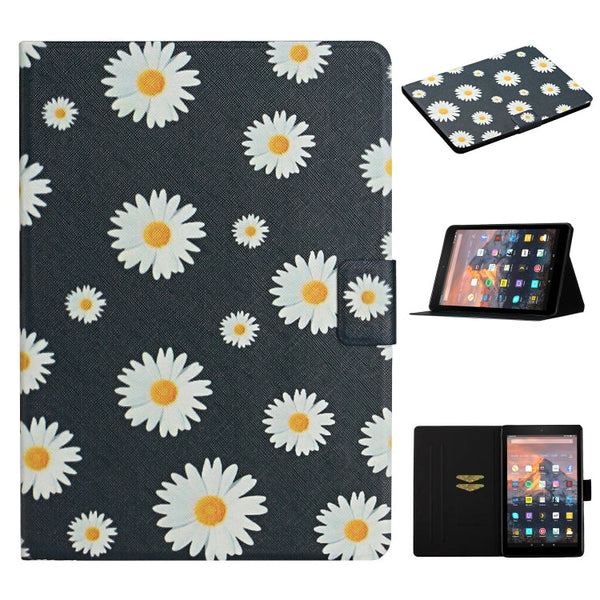 Flower Pattern Horizontal Flip Leather Case with Card Slots & Holder