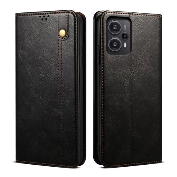 Oil Wax Crazy Horse Texture Flip Leather Phone Case, For Xiaomi Redmi Note 12 Turbo / Poco F5, For Xiaomi Redmi Note 12 Turbo