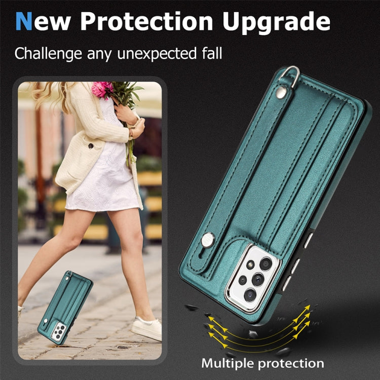 Shockproof Leather Phone Case with Wrist Strap