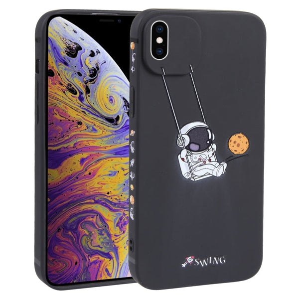 Astronaut Swinging Pattern TPU Phone Case, For iPhone XS / X, For iPhone XR, For iPhone XS Max, For iPhone 8 Plus / 7 Plus