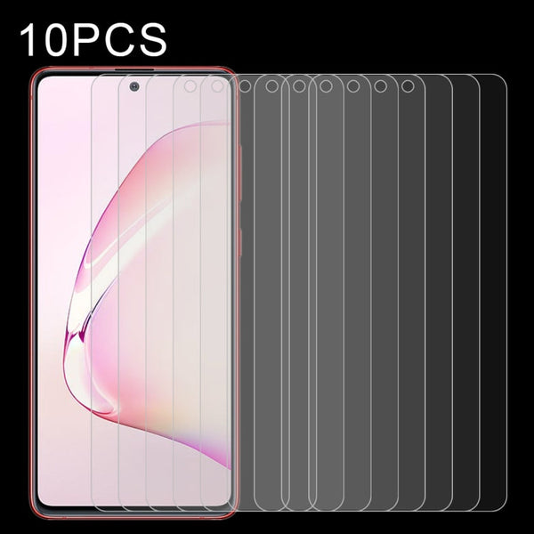 10 PCS Half-screen Transparent Tempered Glass Film