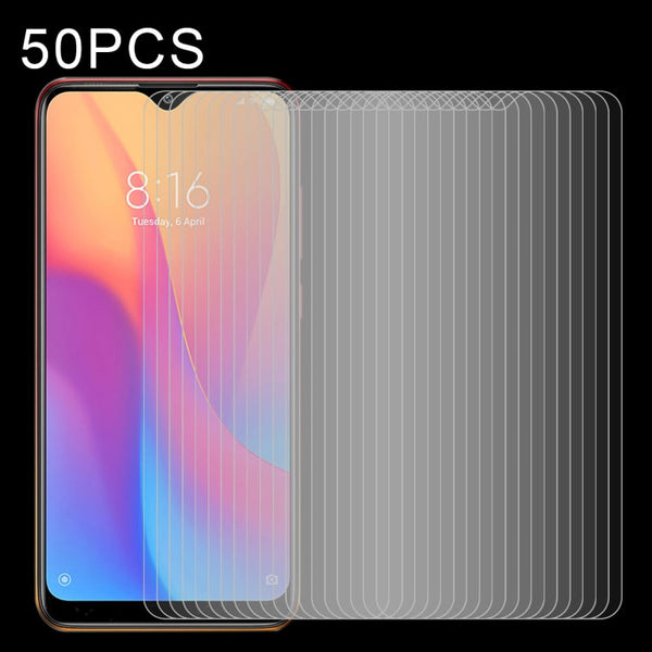 50 PCS Half-screen Transparent Tempered Glass Film