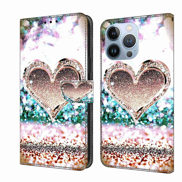 Crystal 3D Shockproof Protective Leather Phone Case