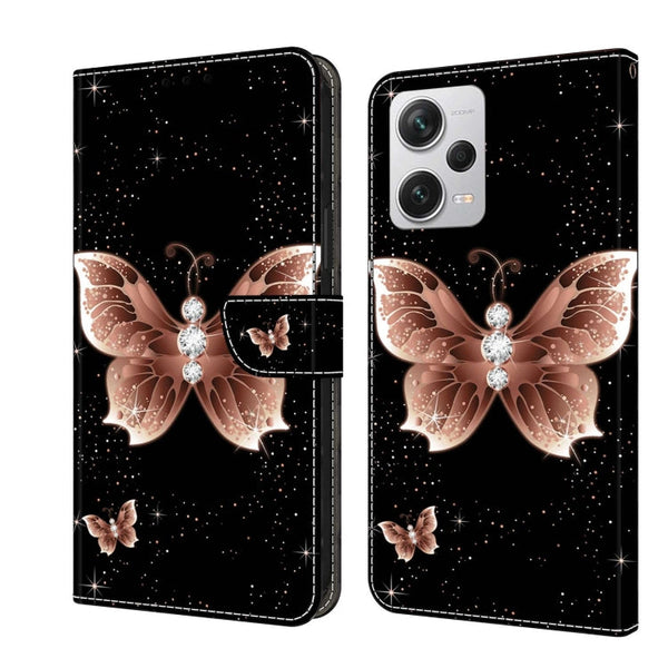 Crystal 3D Shockproof Protective Leather Phone Case