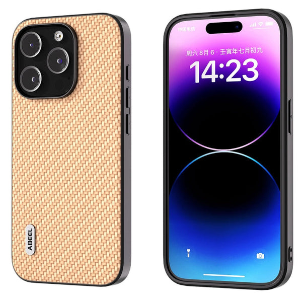 ABEEL Carbon Fiber Texture Protective Phone Case, For iPhone 15 Pro Max, For iPhone 15 Pro, For iPhone 15