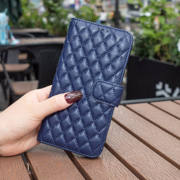 Diamond Lattice Wallet Flip Leather Phone Case