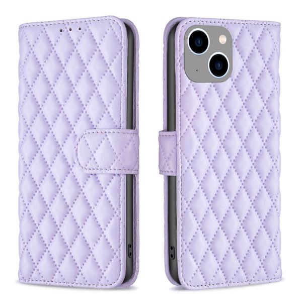 Diamond Lattice Wallet Flip Leather Phone Case