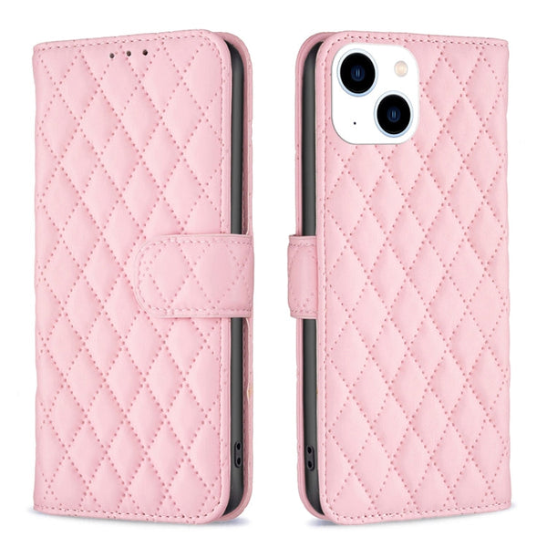 Diamond Lattice Wallet Flip Leather Phone Case