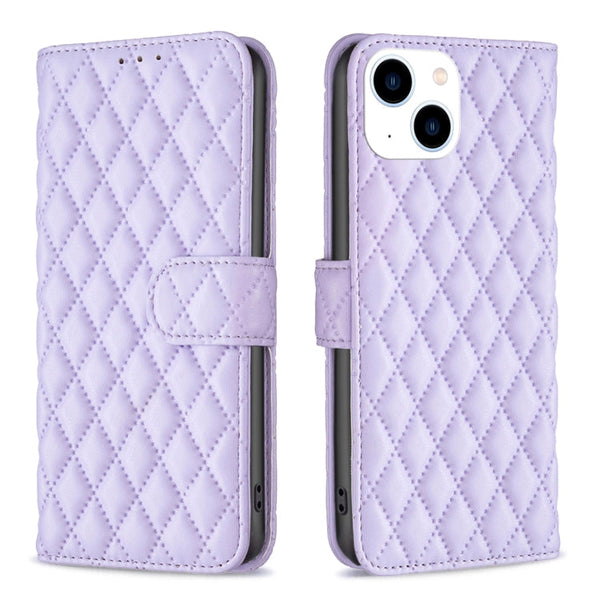 Diamond Lattice Wallet Flip Leather Phone Case