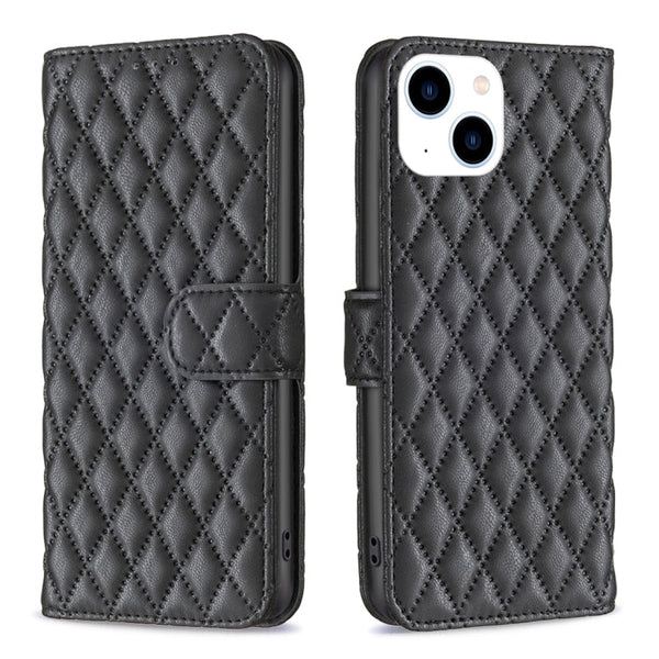 Diamond Lattice Wallet Flip Leather Phone Case