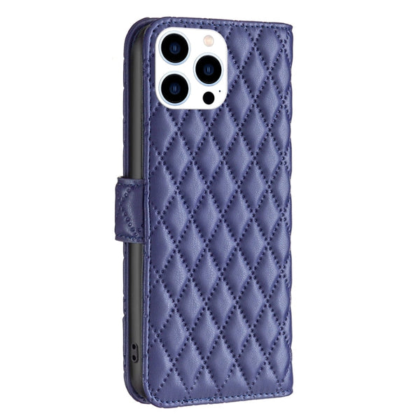 Diamond Lattice Wallet Flip Leather Phone Case