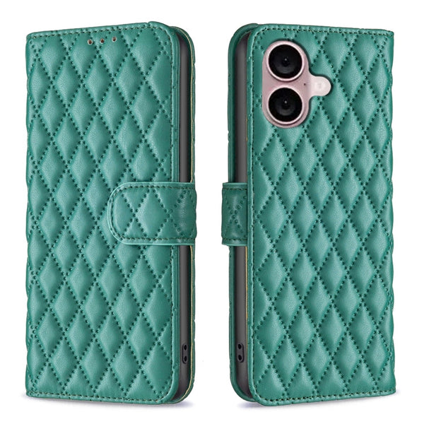Diamond Lattice Wallet Flip Leather Phone Case