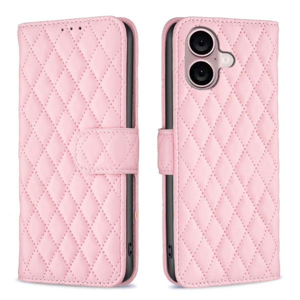 Diamond Lattice Wallet Flip Leather Phone Case