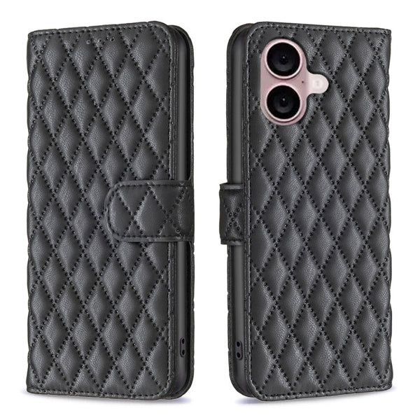 Diamond Lattice Wallet Flip Leather Phone Case