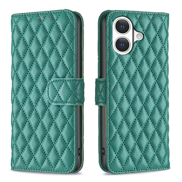 Diamond Lattice Wallet Flip Leather Phone Case