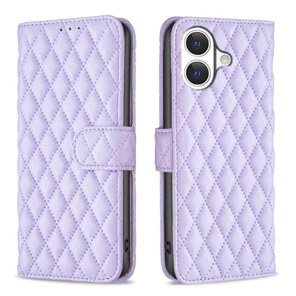 Diamond Lattice Wallet Flip Leather Phone Case