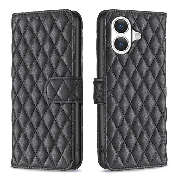 Diamond Lattice Wallet Flip Leather Phone Case