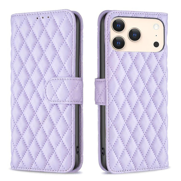 Diamond Lattice Wallet Flip Leather Phone Case