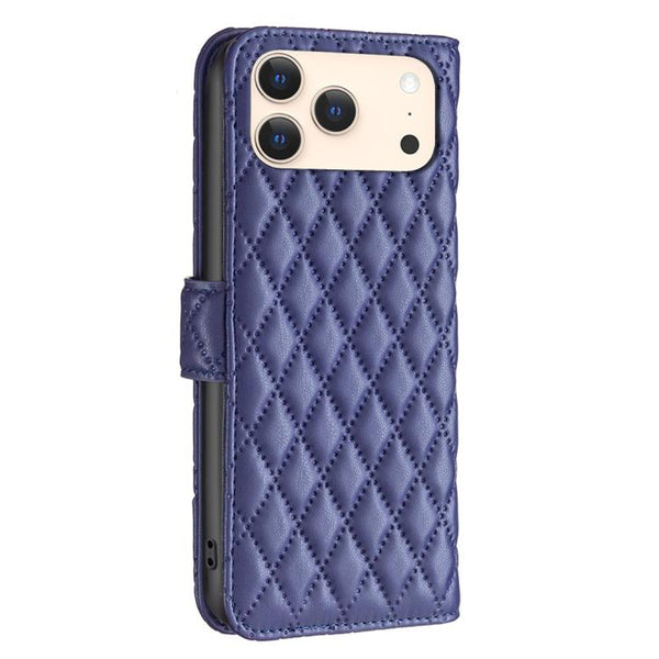 Diamond Lattice Wallet Flip Leather Phone Case