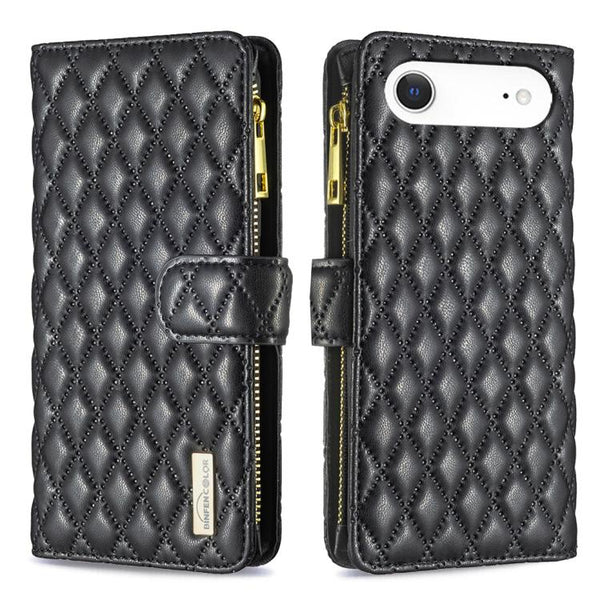 Diamond Lattice Zipper Wallet Leather Flip Phone Case