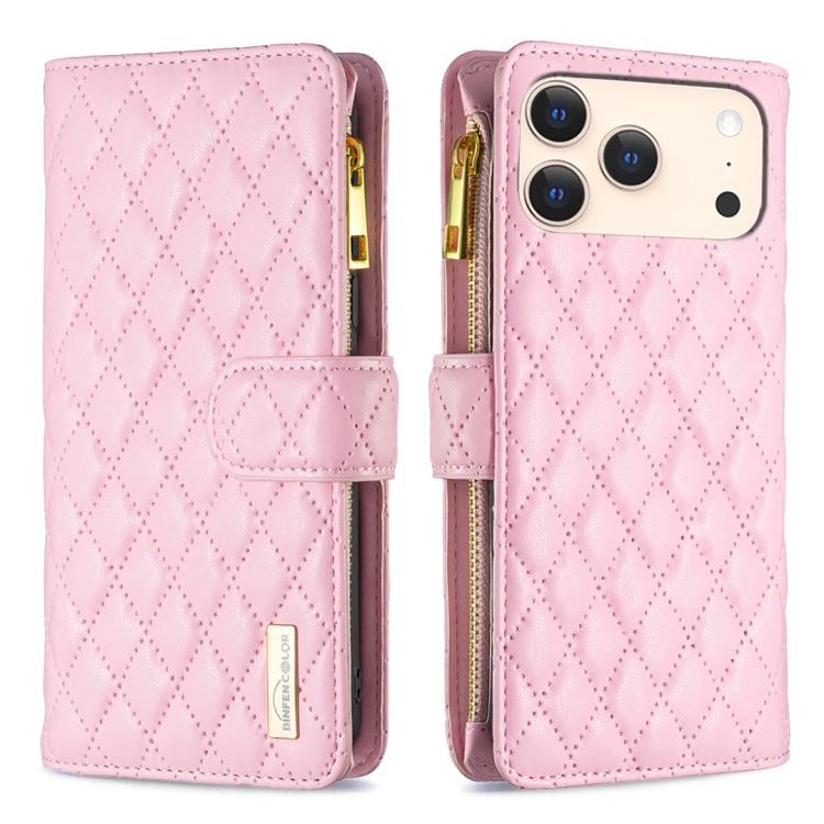 Diamond Lattice Zipper Wallet Leather Flip Phone Case