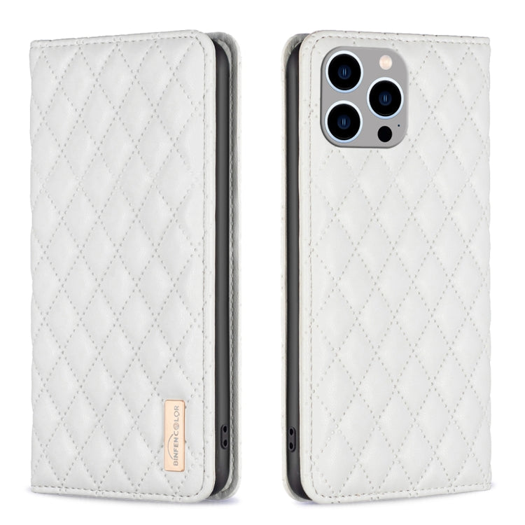 Diamond Lattice Magnetic Leather Flip Phone Case
