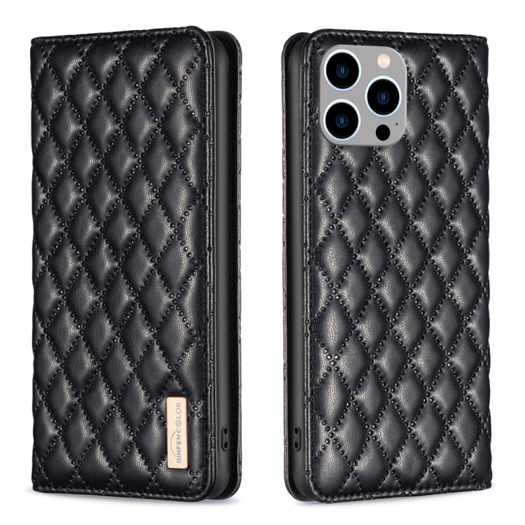 Diamond Lattice Magnetic Leather Flip Phone Case