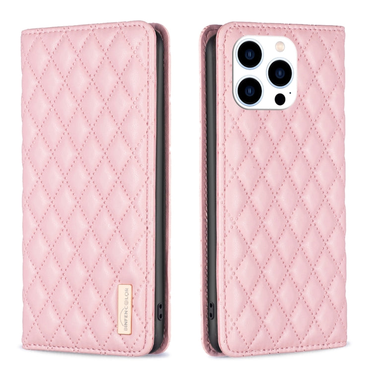 Diamond Lattice Magnetic Leather Flip Phone Case