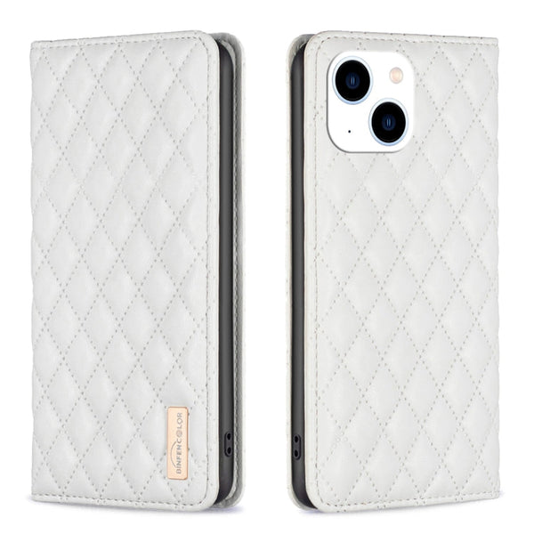 Diamond Lattice Magnetic Leather Flip Phone Case