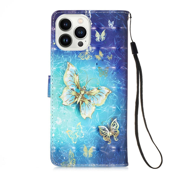 3D Painting Horizontal Flip Leather Phone Case
