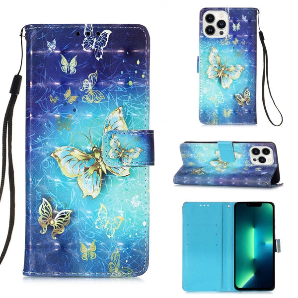 3D Painting Horizontal Flip Leather Phone Case
