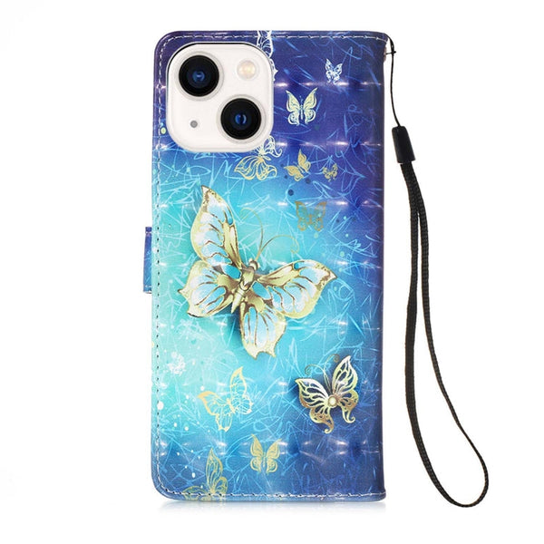 3D Painting Horizontal Flip Leather Phone Case