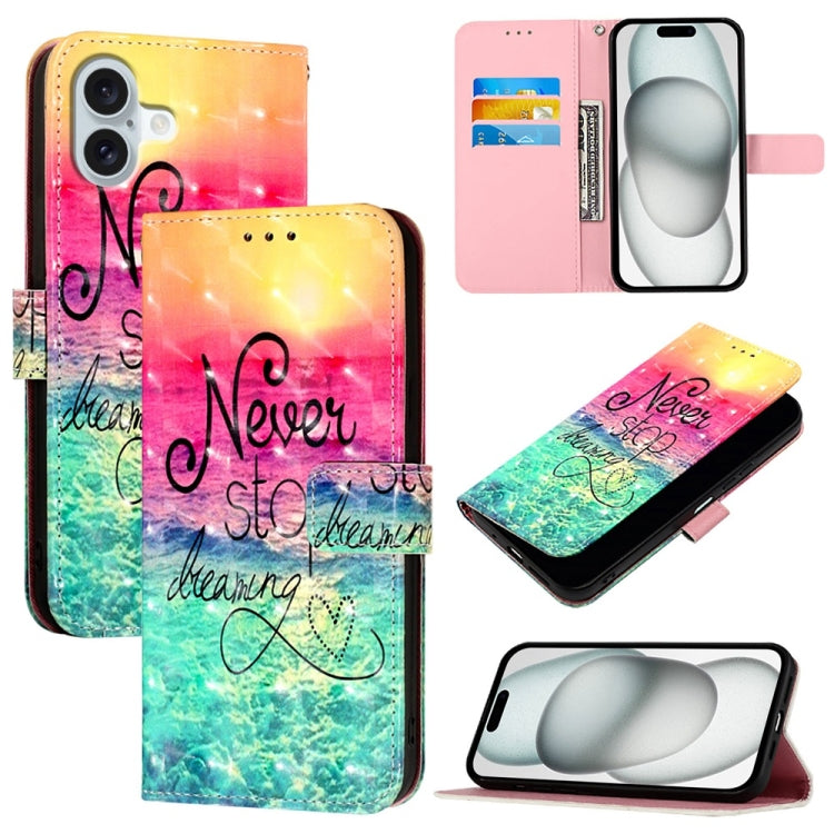 3D Painting Horizontal Flip Leather Phone Case