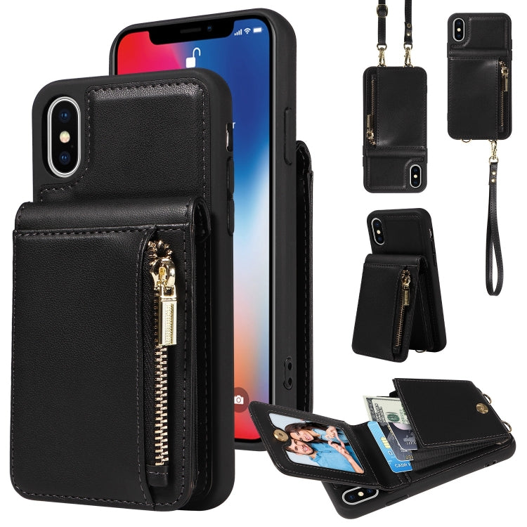 Crossbody Lanyard Zipper Wallet Leather Phone Case